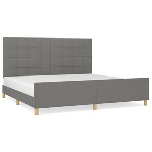 vidaXL Giroletto senza Materasso Grigio Scuro 200x200 cm Tessuto