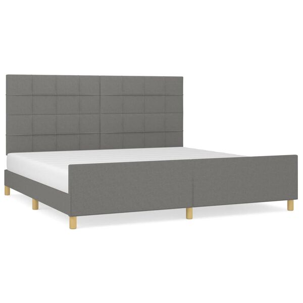 vidaXL Giroletto senza Materasso Grigio Scuro 200x200 cm Tessuto