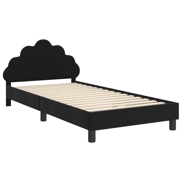 vidaXL Struttura letto bambini con testata Nero 90 x 190 cm Velluto