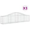 vidaXL Cesti Gabbioni ad Arco 3 pz 200x30x40/60 cm Ferro Zincato