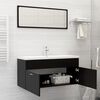 vidaXL Set Mobili da Bagno Nero in Truciolato