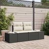 vidaXL Divano da giardino con cuscino Nero 184 x 62 x 69 cm polyrattan