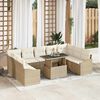 vidaXL Set di divani con cuscino 10 pcs Beige e Crema polyrattan