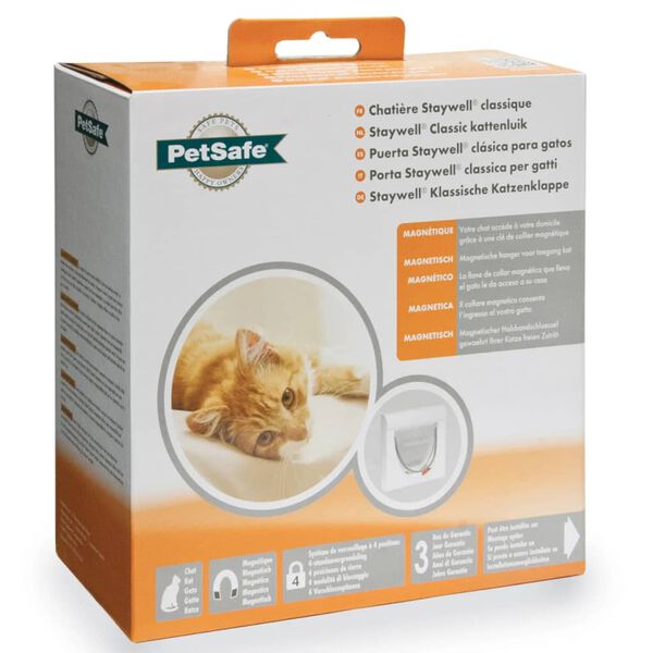 PetSafe Porta per Gatti Magnetica a 4 Modalità Classic 932 Bianca