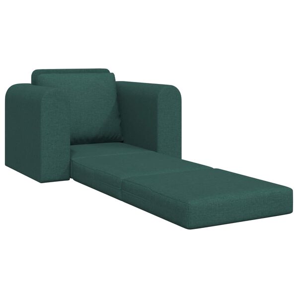 vidaXL Divano letto Verde Scuro 98 x 71 x 83 cm Tessuto