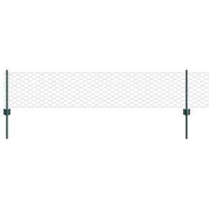 vidaXL Recinzione esagonale con palo 10 x 0,4 m Verde Rete