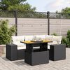 vidaXL Set Divani da Giardino 5 pz con Cuscini in Polyrattan Nero