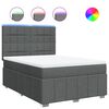 vidaXL Giroletto a Molle con Materasso Grigio Scuro 140x190 cm Tessuto
