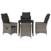 vidaXL Set da Pranzo per Giardino con cuscino 5 pcs Grigio polyrattan