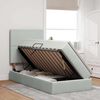 vidaXL Letto con contenitore e LED Grigio chiaro 90 x 190 cm Velluto