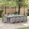 vidaXL Set da Pranzo per Giardino 11 pcs Grigio chiaro Polipropilene