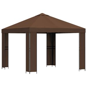vidaXL Gazebo 3 x 3 m Marrone Poliestere e Acciaio 190 gsm