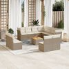 vidaXL Set Divani da Giardino 12 pz con Cuscini Beige in Polyrattan