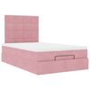 vidaXL Struttura Letto Pouf con Materasso Rosa 120x200 cm Velluto