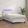 vidaXL Giroletto Molle con Materasso e LED Bianco 90x190 cm Similpelle