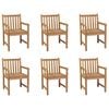 vidaXL Sedie da Esterni 6 pz in Legno Massello di Teak