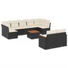 vidaXL Set Divani da Giardino 10pz con Cuscini in Polyrattan Nero