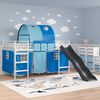 vidaXL Struttura del letto loft per bambini Bianco e Blu 79,5 x 200 cm