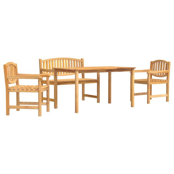 vidaXL Set da Pranzo per Giardino 4 pz in Legno Massello di Teak