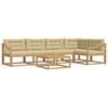 vidaXL Set di divani da esterno 6 pz Bianco e Beige Poliestere