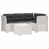 vidaXL Divano da giardino 4 posti con cuscini aspetto rattan PP Bianco