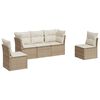 vidaXL Set Divano da Giardino 5 pz con Cuscini Beige in Polyrattan