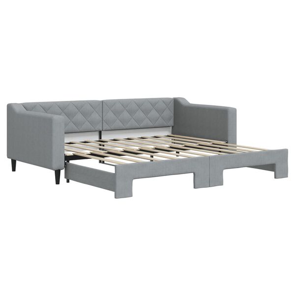 vidaXL Divano Letto con Letto Estraibile Grigio Chiaro 90x190 Tessuto