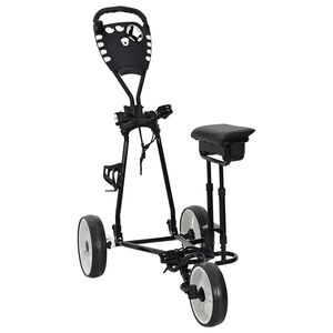 vidaXL Carrello da golf con sedile Nero e Bianco 100 x 60 x 130 cm