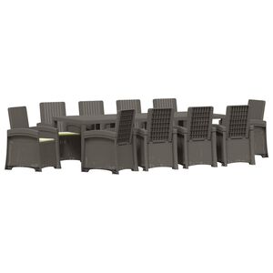 vidaXL Set da Pranzo per Giardino 11 pz Grigio chiaro e panna PP