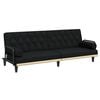 vidaXL Divano Letto con Braccioli Nero in Tessuto