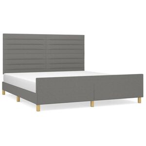 vidaXL Giroletto senza Materasso Grigio Scuro 180x200 cm Tessuto