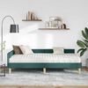 vidaXL Struttura Letto Angolare con Materasso 2 pcs Verde Tessuto