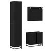 vidaXL Set di mobili per il bagno 3 pcs Rovere Nero Legno multistrato