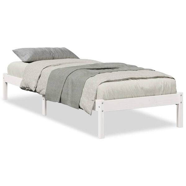 vidaXL Letto Extra Lungo senza Materasso Bianco 90x220 cm in Pino