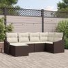 vidaXL Set di divani con cuscino 6 pcs Marrone polyrattan