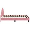vidaXL Struttura letto bambini con testata Rosa 80 x 160 cm Velluto