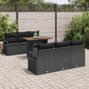 vidaXL Set Divano da Giardino con cuscino 7 pcs Nero