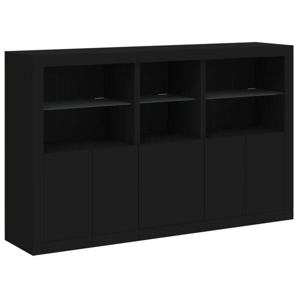 vidaXL Credenza con Luci LED Nera 162x37x100 cm