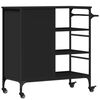 vidaXL Carrello da Cucina Nero 87,5x38,5x84,5 cm in Legno Multistrato
