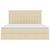 vidaXL Letto con contenitore e materasso Crema 180 x 200 cm Poliestere