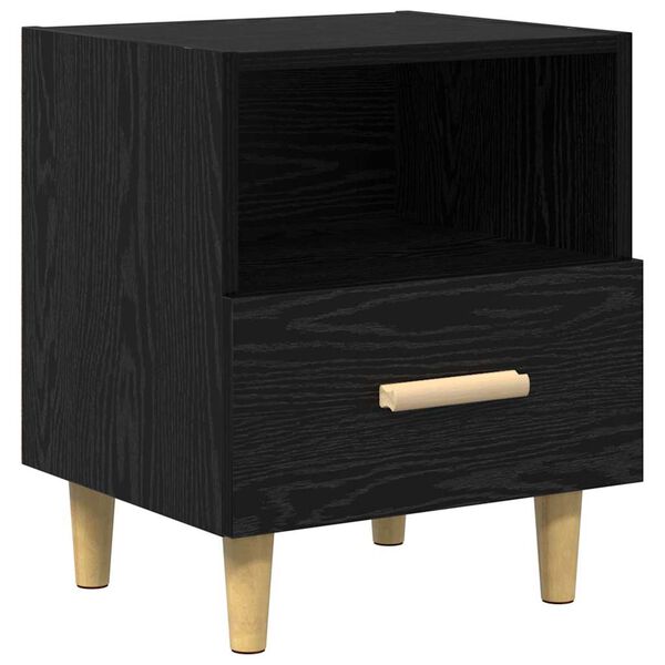 vidaXL Armadio da Notte Rovere Nero 40 x 35 x 47 cm Legno multistrato