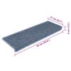 vidaXL Tappeti Autoadesivi Scale Aspetto Sisal 15 pz 65x21x4 cm Blu