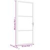 vidaXL Porta Interna 93x201,5 cm Bianca in Vetro ESG e Alluminio