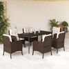 vidaXL Set da Pranzo da Giardino 7pz con Cuscini in Polyrattan Marrone