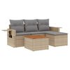vidaXL Set Divano da Giardino 5 pz con Cuscini Beige Misto Polyrattan