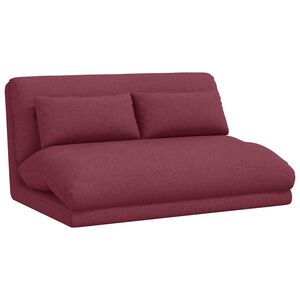 vidaXL Sedia a pavimento regolabile Rosso Vino Tessuto