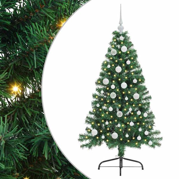 vidaXL Albero di Natale artificiale con luci integrate Verde 120 cm