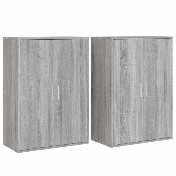 vidaXL Credenze 2 pz Grigio Sonoma 60x31x84 cm in Legno Multistrato