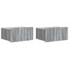 vidaXL Mobiletto da notte a muro 2 pz Grigio Sonoma 49 x 34,5 x 24 cm