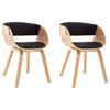 vidaXL Sedie da Pranzo 2 pz Nere in Legno Curvato e Similpelle